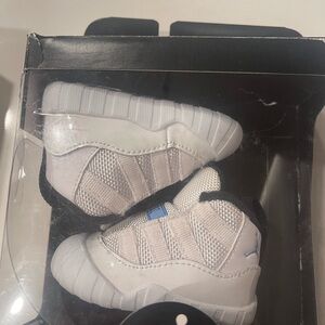 Jordan Kids White and Light Blue Sneakers